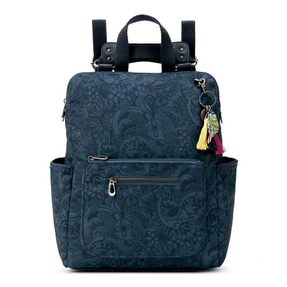 New! SAKROOTS Recycled Eco-Twill Loyola Convertible Backpack Crossbody Bag Blue - Picture 2 of 6